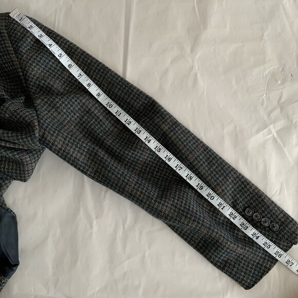 100% Wool Burberrys Jacket Plaid Long Sleeve 2 Button Blazer Sports Coat 46 - Picture 8 of 15